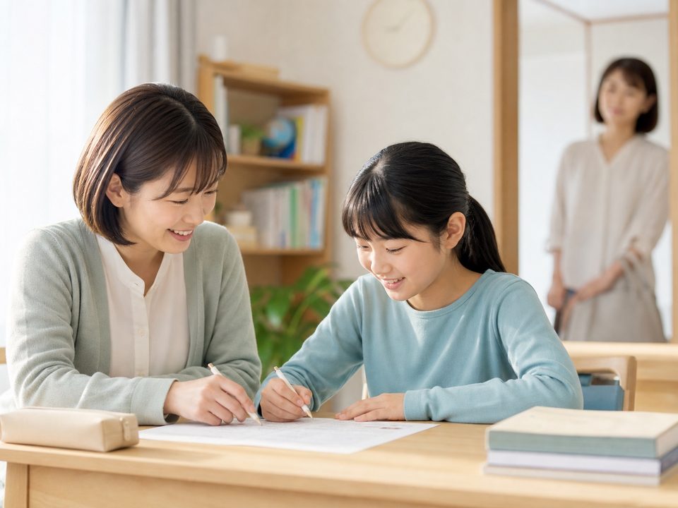 生徒に寄り添って個別指導する塾講師