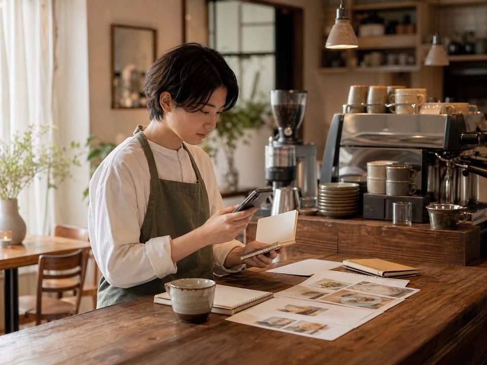 集客施策を考えるカフェ運営者